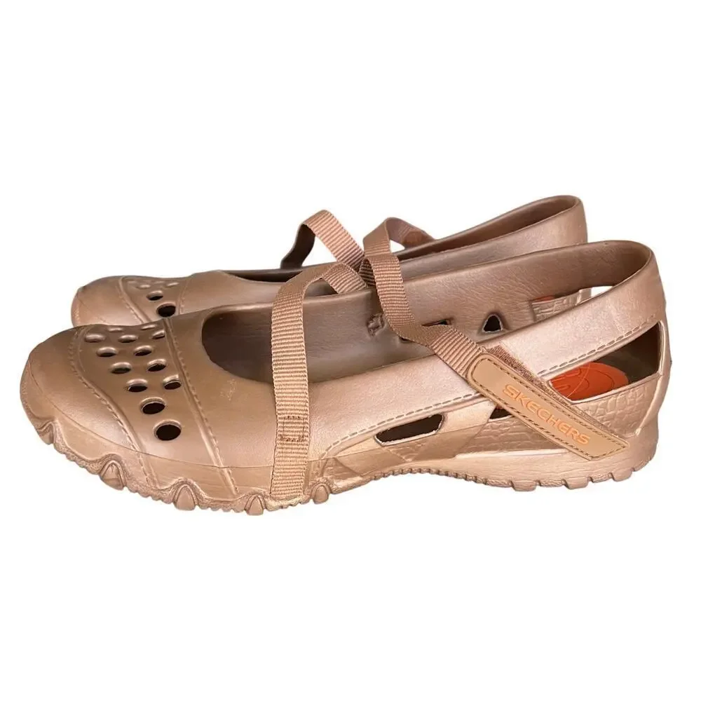 Skechers Cali Gear Mary Jane shoes bronze brown rubber waterproof sz 9